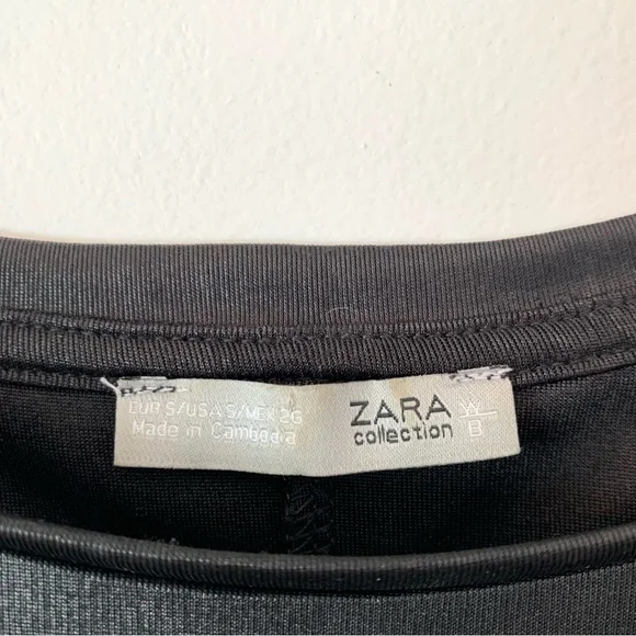 ZARA Collection Shiny Black Small Tshirt 🖤 - Picture 4 of 4